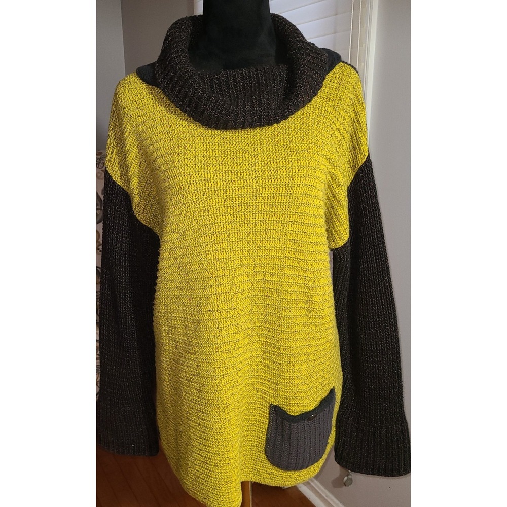 Artsy Designer Margaret Winters Sweater Cowl Neck, Reversible Front Back M/L?